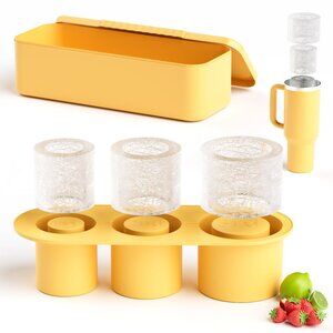 Stanley Cup Ice Mold 40 oz 30 oz Silicone Ice Cube Tray with Lid, 3 Pcs - 3 Size